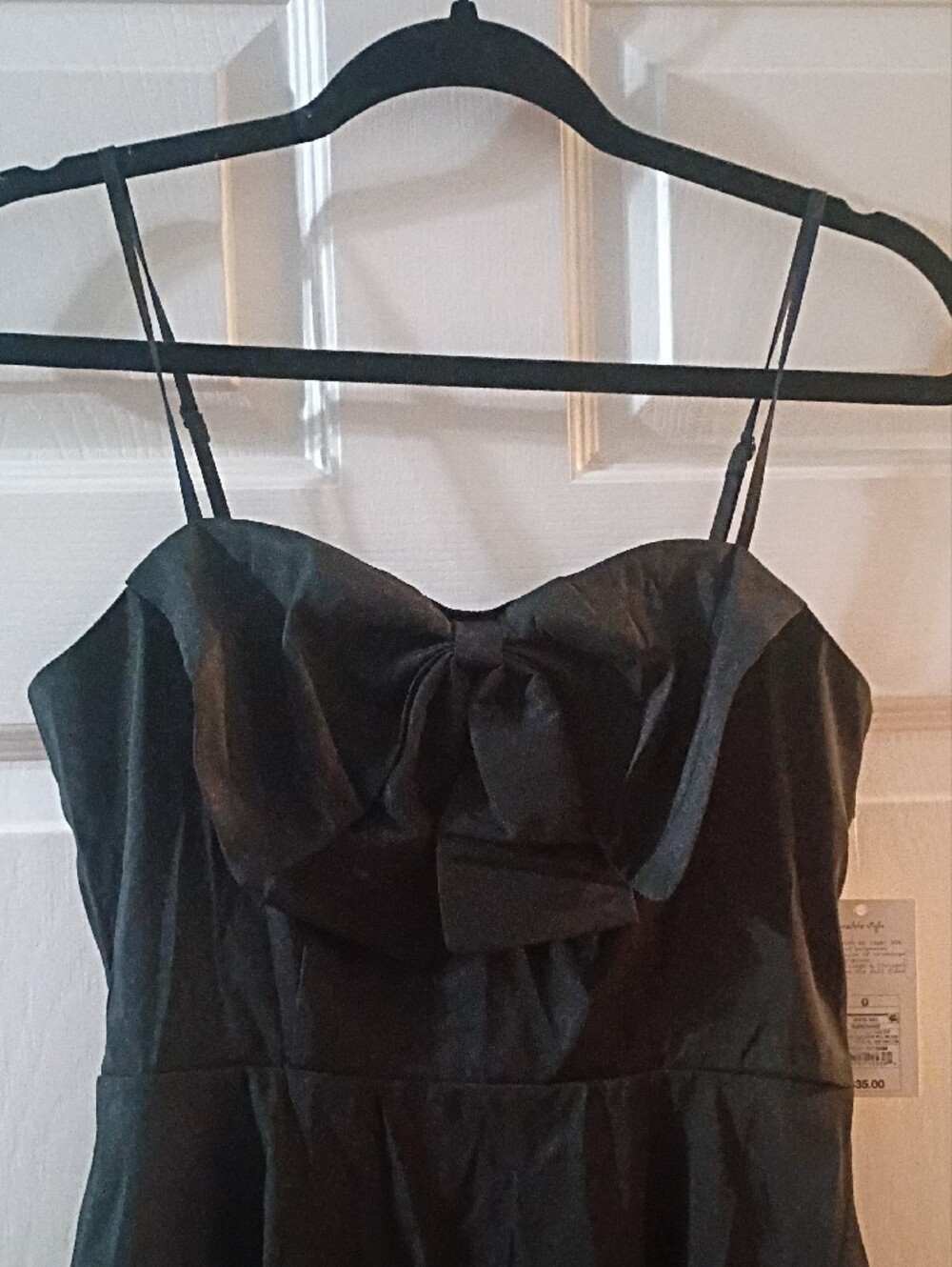 Black  A-Line Midi Dress with Bow